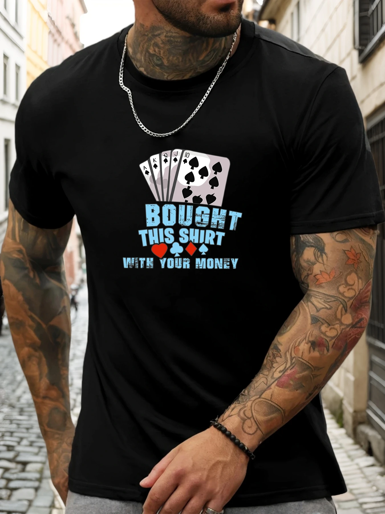 Kaos Pria Vintage Poker Straig - Street Fashion Quotes ulasan dan harga