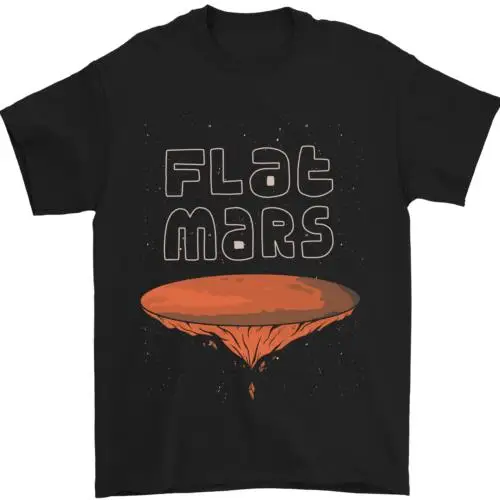 Flat Planet Mars Mens T-Shirt 100% Cotton