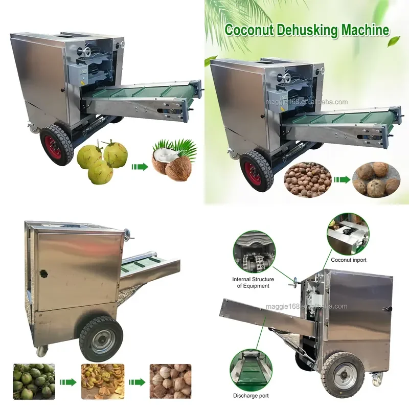 2026 220V/380V/Customized Coconut Fiber Removing Machine Old Coconut Dehusking Machine Coconut Husk Defiberator Shell Remover