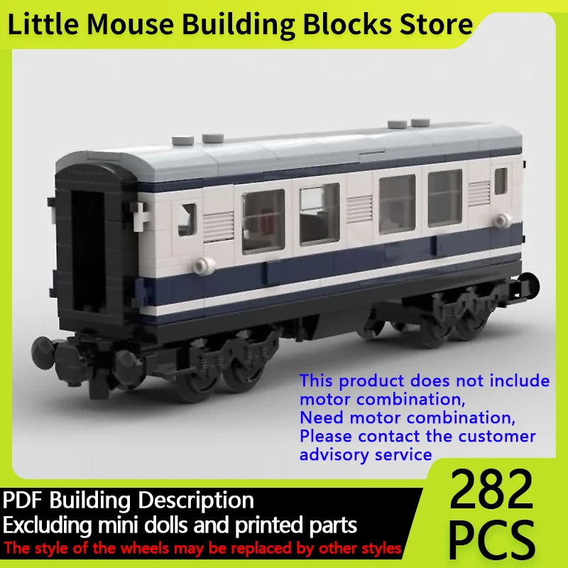 

City Car Model MOC Building Bricks Luxury Railway Train Carriage Modular Technology Gifts Holiday Assemble Children Toys Suit