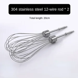 2PCS For Philips HR3700 HR3705 Electric Whisk Mixer Stirring Stick 12 Wire Stainless Steel Whisk Head