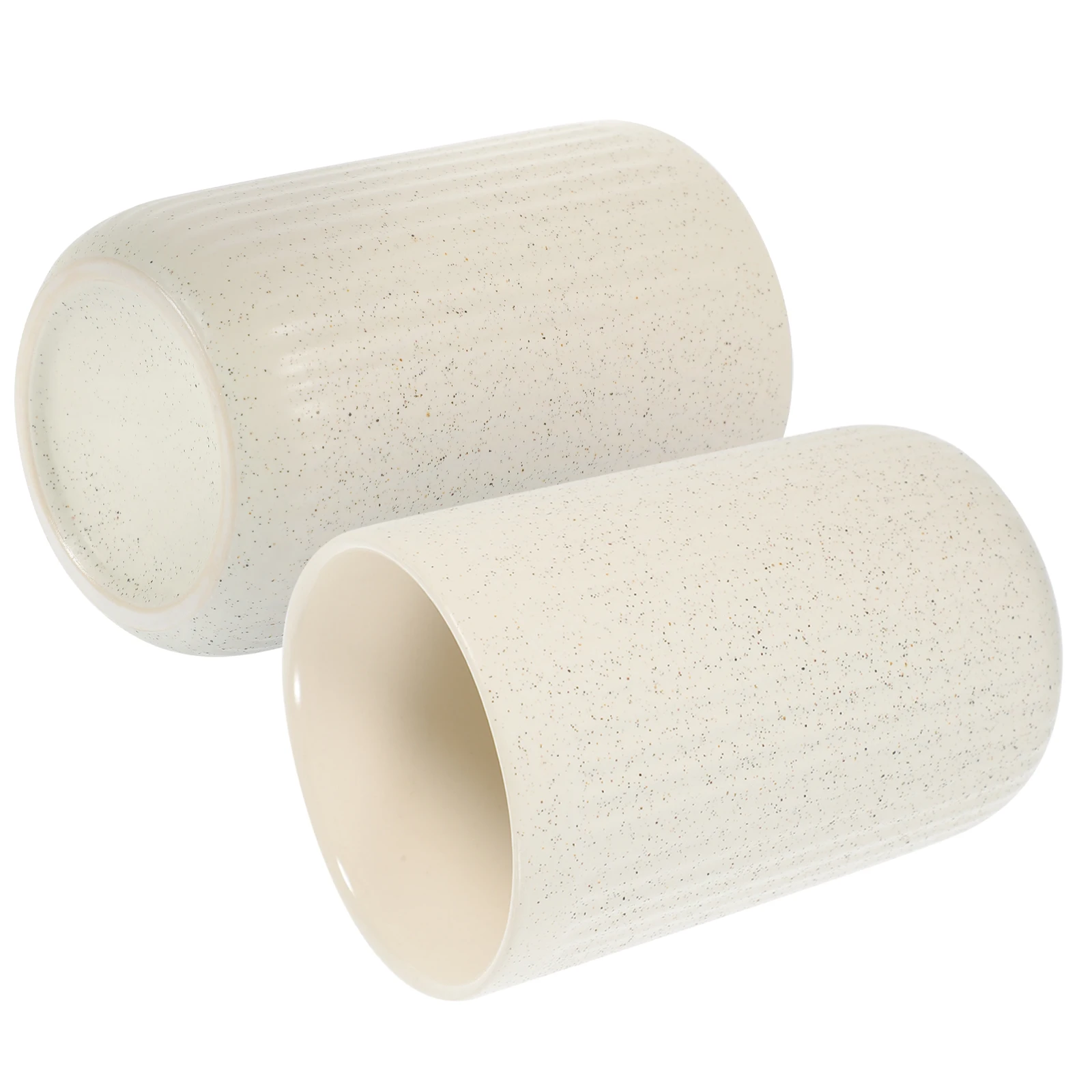 

2 Pcs Retro Ceramic Dental Cup Mugs Tooth Container Ceramics Toothbrush Bathroom Holder