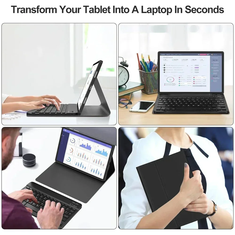 For Samsung Galaxy Tab A9 8.7 Inch Case, Keyboard Cover for Samsung Tab A9 SM-X110/X115/X117