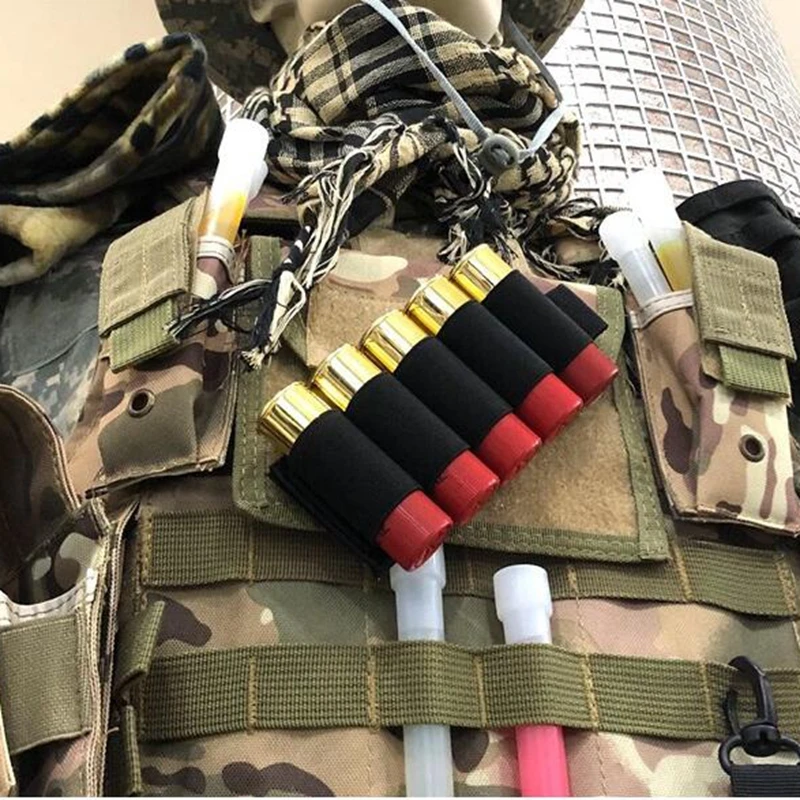 

Shotgun tactical ammunition bag and stock holder, Molle Velcr0 cartridge case holder. Hunting shotgun ammunition supply bag