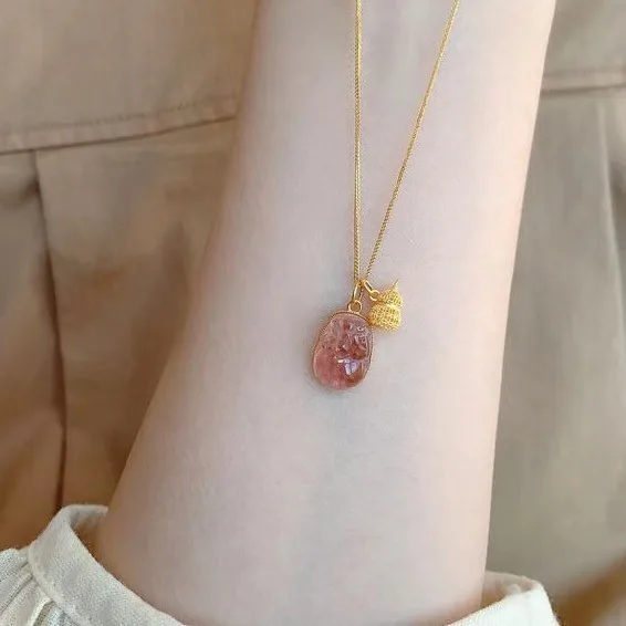 

New Hulu Pixiu Necklace Pendant with Chinese Style, High Grade, Sweet Ethnic Style, Clavicle Chain