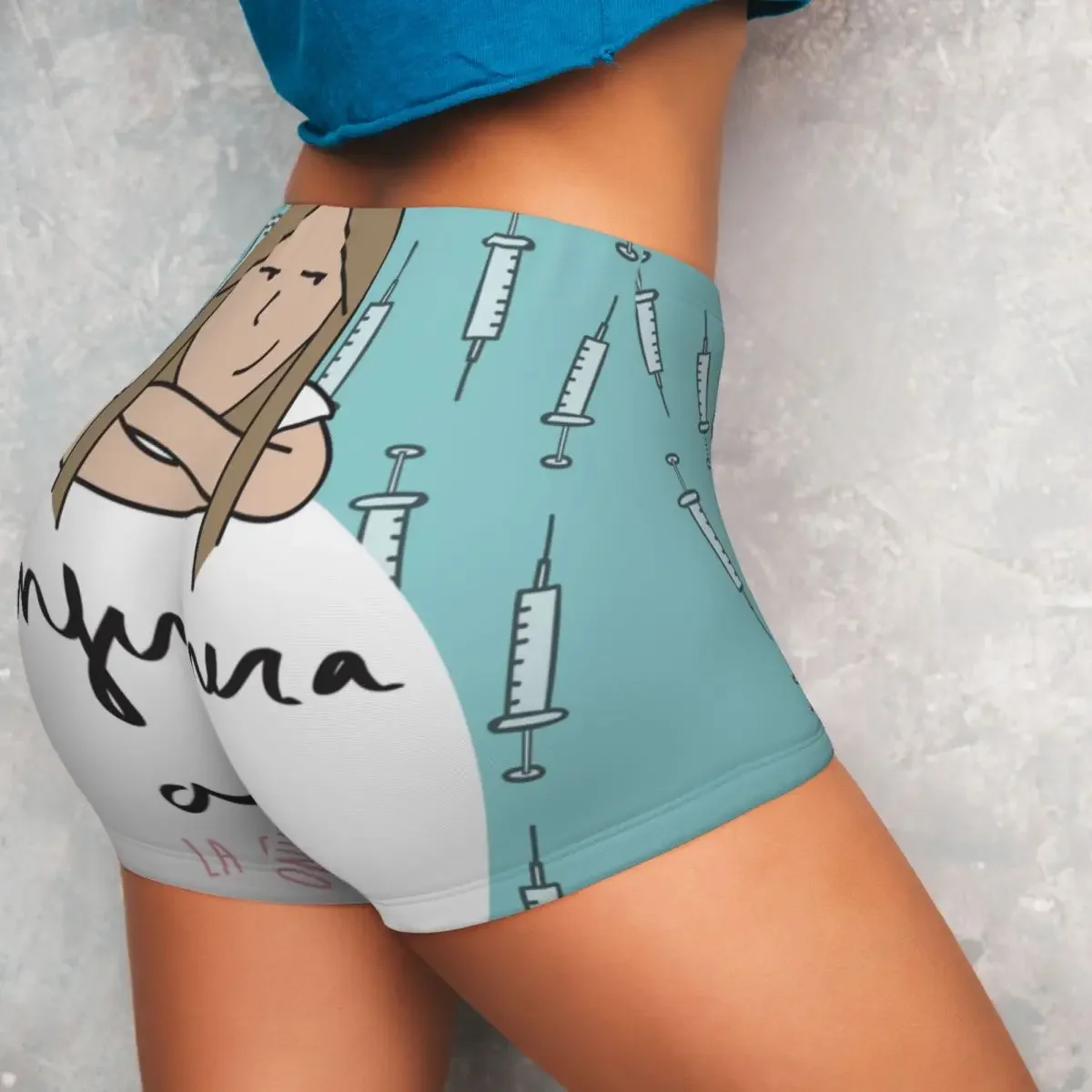 Custom Enfermera En Apuros Doctor Nurse Medical Health Workout Running Volleyball Shorts Women's Gym Yoga Shorts