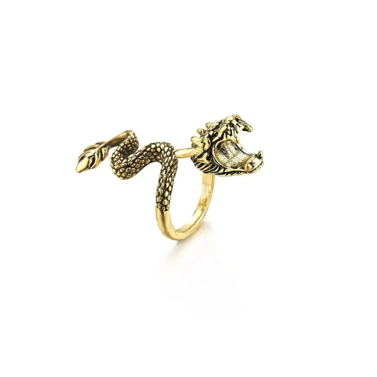 2026vintage Personality Gold-plated Cigarette Holder Ring Of Cigarette Holder Bracket Chinese Dragon Rings For Men Party Jewelry view 2