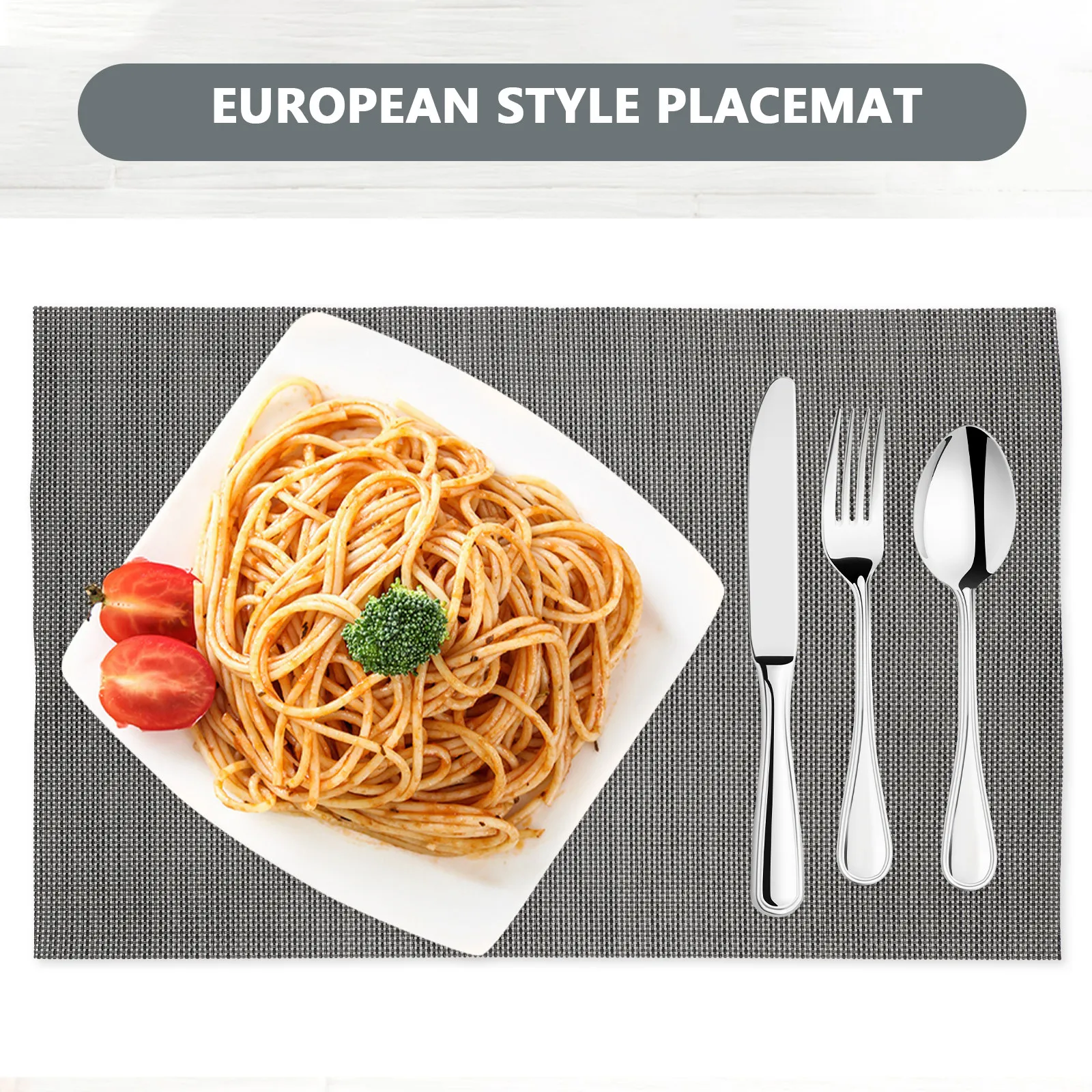 4Pcs Elegant European Placemats Faux Linen Heat Resistant Non Slip Washable Rectangle Dining Table Mats Kitchen Dinner Decor
