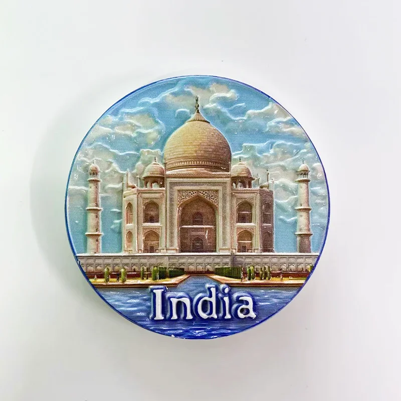 

Taj Mahal Circular Fridge Magnet from Agra, India - Strong Refrigerator Magnet, Home Decor Item