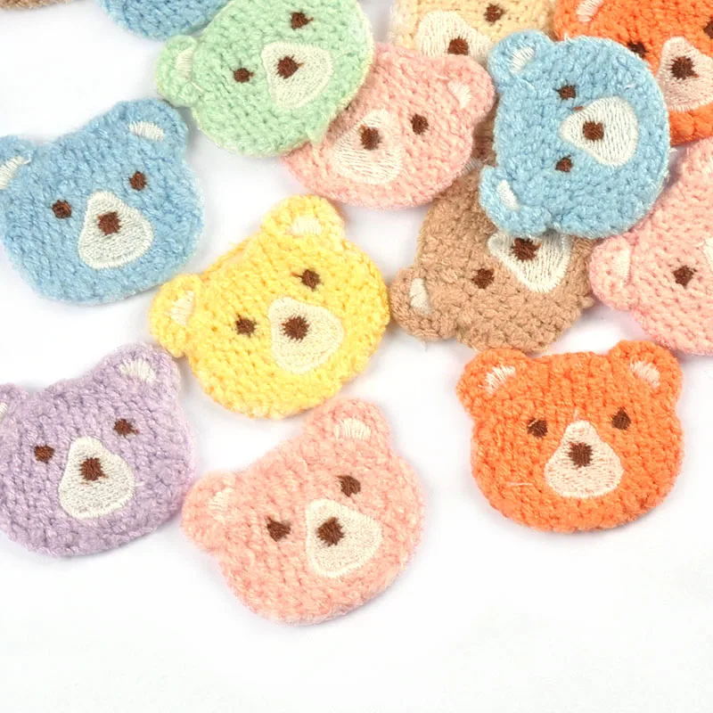 10pcs 3.7x3.4cm Mixed 9 Colors Lovely Bear Patches Embroidery For Kids Clothing Bag Decor Sewing Accessories Home Decor Supplies