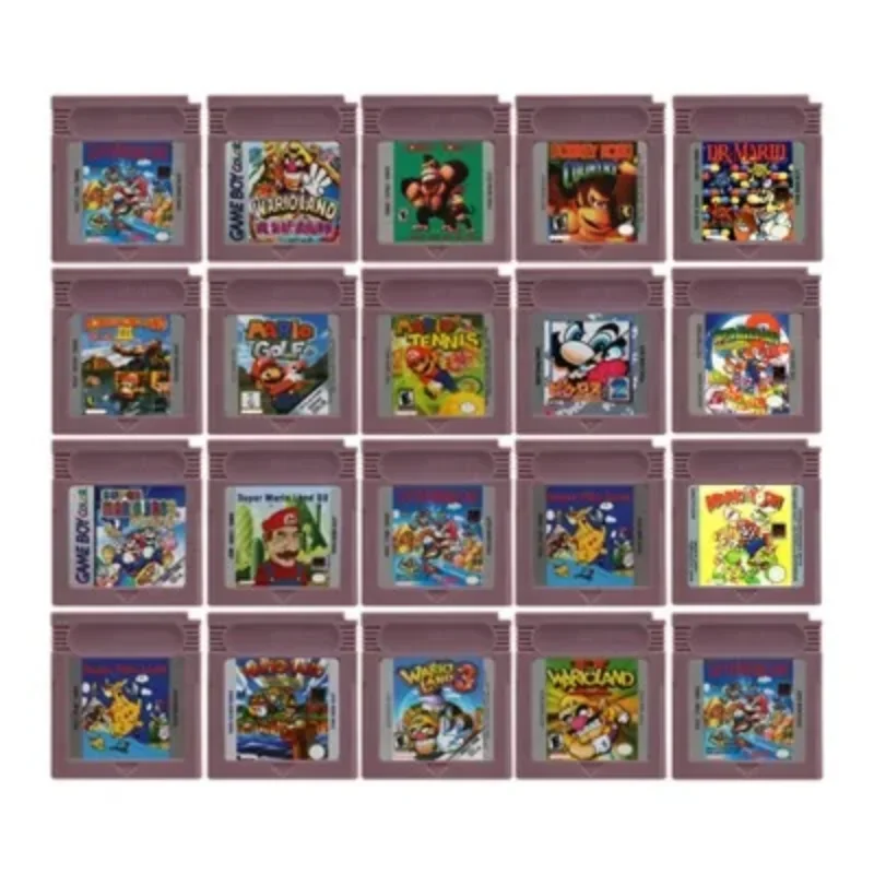 Cartucho de Jogo de Vídeo da Série Mario GBC 16 Bits com 6 Moedas Douradas Wario Land Donkey Kong Wario Land 2 para GBC/GBA