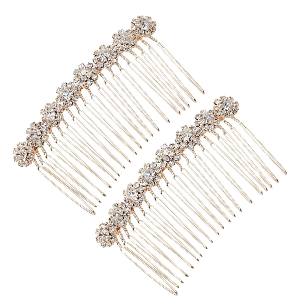 

4pcs Sunflower Comb Women Crystal Elegant Durable Headdress Accessories Women Hair Accessiories Wedding Daily Use