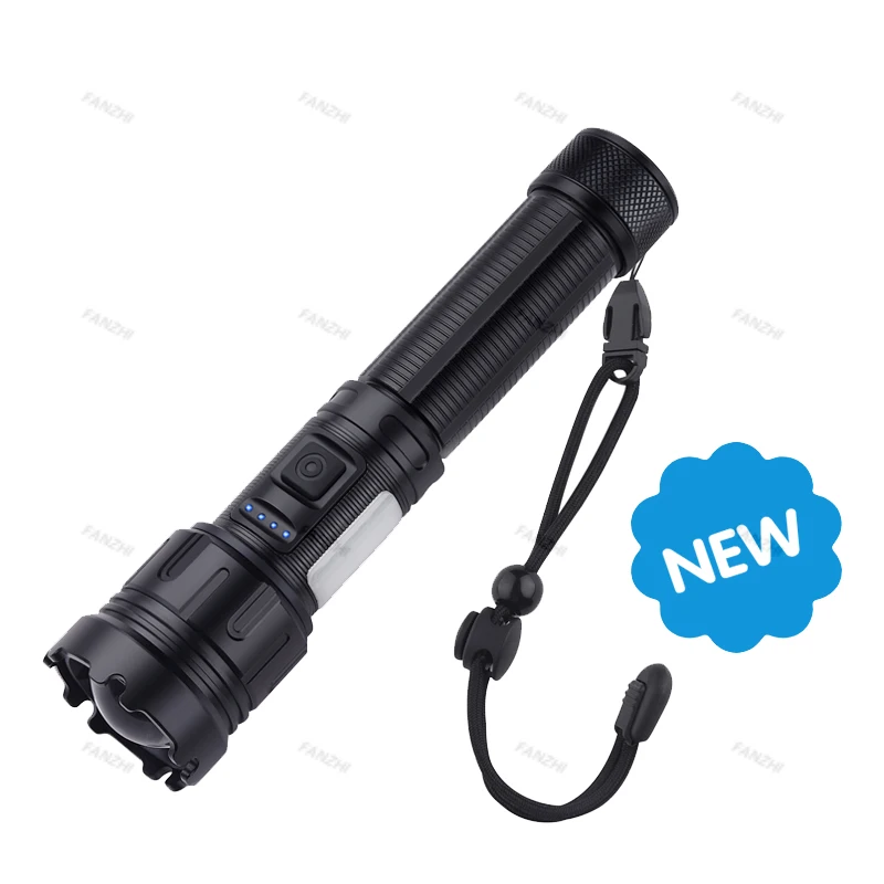 2024 Newest Shot Long 3000M White LED Flashlight Tactical Torch Outdoor Lighting Waterpoof Climbing Camping COB Zoomable Light