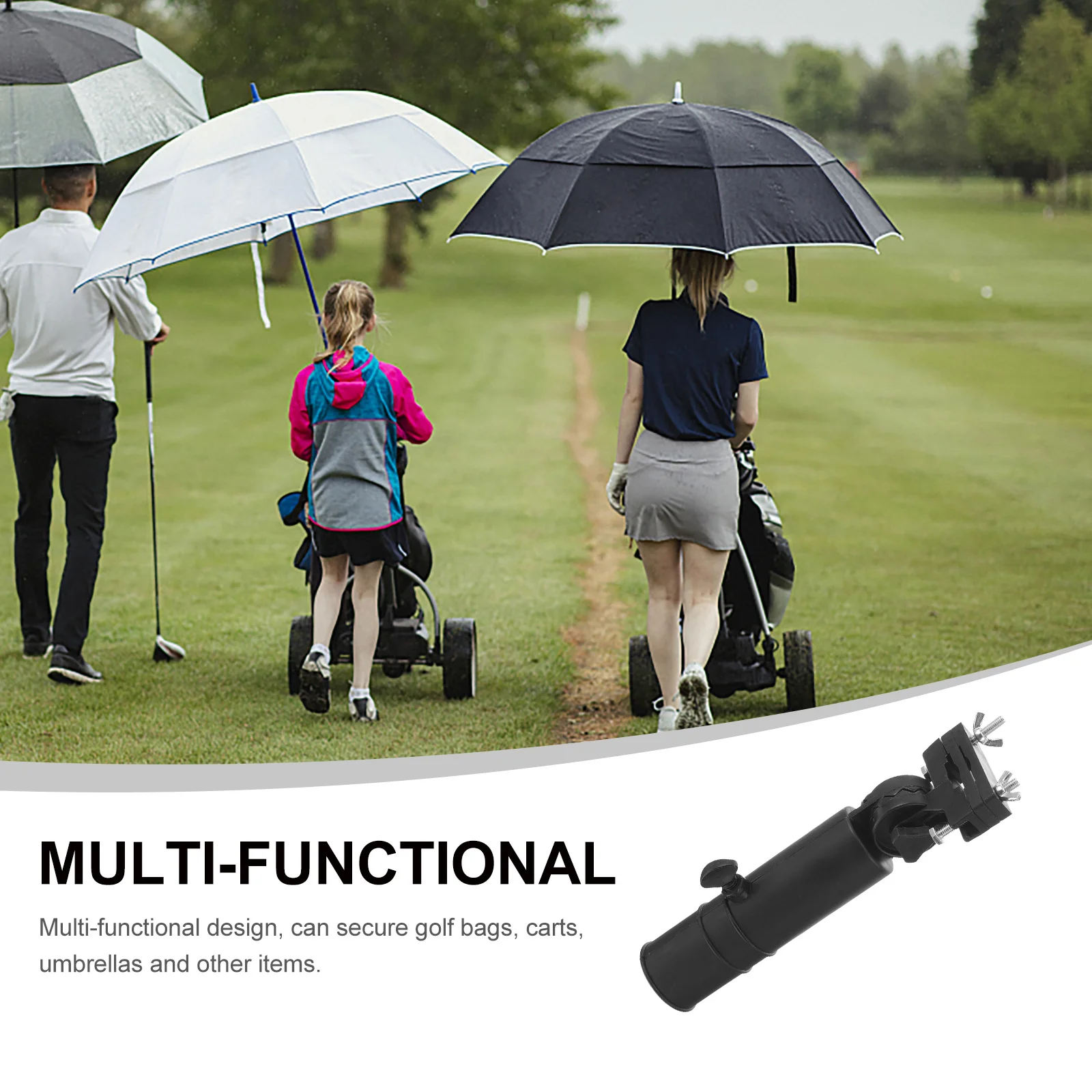 

Golf Trolley Umbrella Holder Universal Adjustable Stand for Cart Sun Rain Protection Mounting Clip Bracket Cart Umbrella Stand