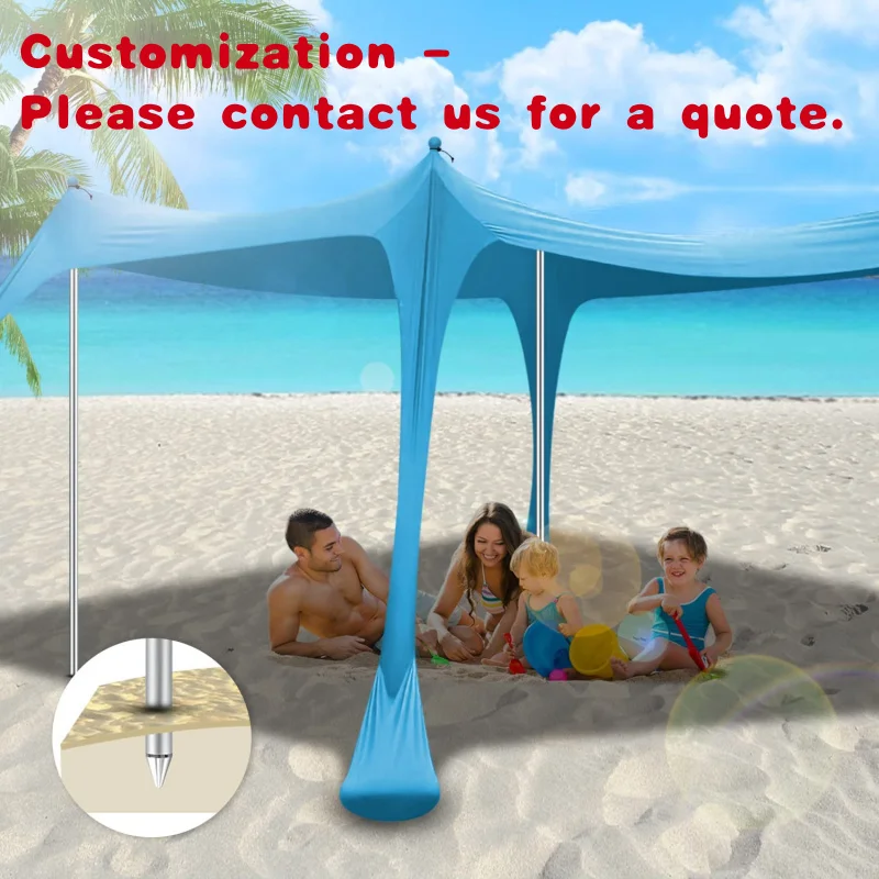 custom.up Canopy Tent 10x10 FT Easy Set UPF50+ 2-6 Person Beach Canopy Tent Shelter Camping Tent