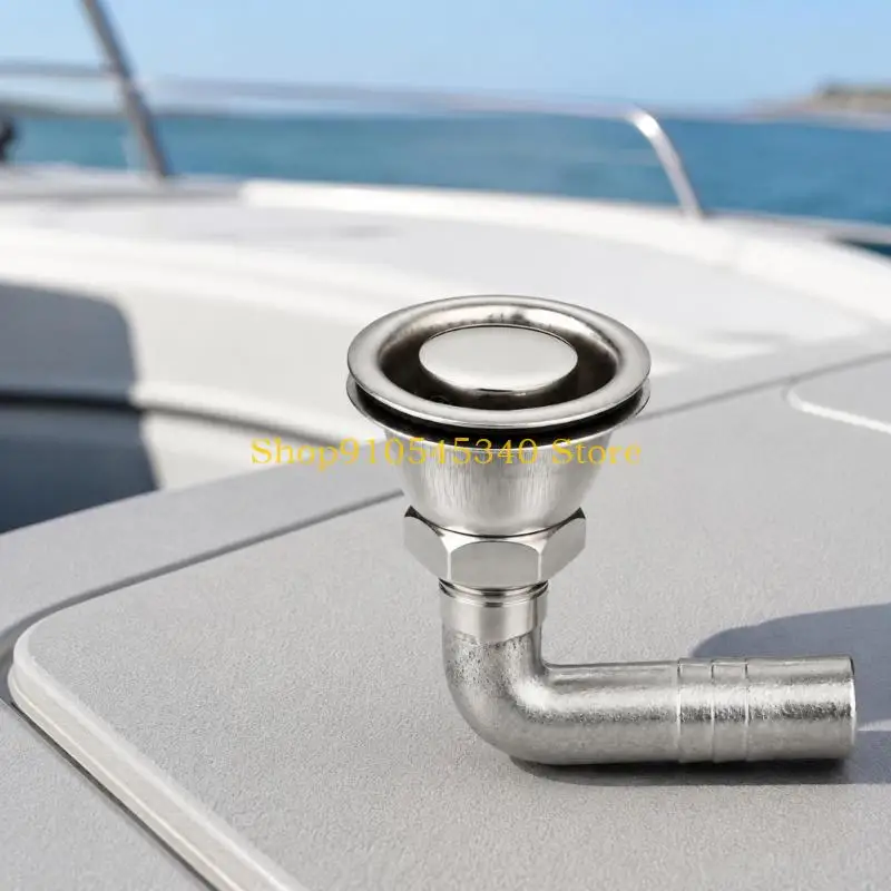 U2JA Marine Hose Fitting Stainless Steel 90 Degree Vent Part with Flange Nut Structure and 16 mm 5/8 Inch Reference for Boat