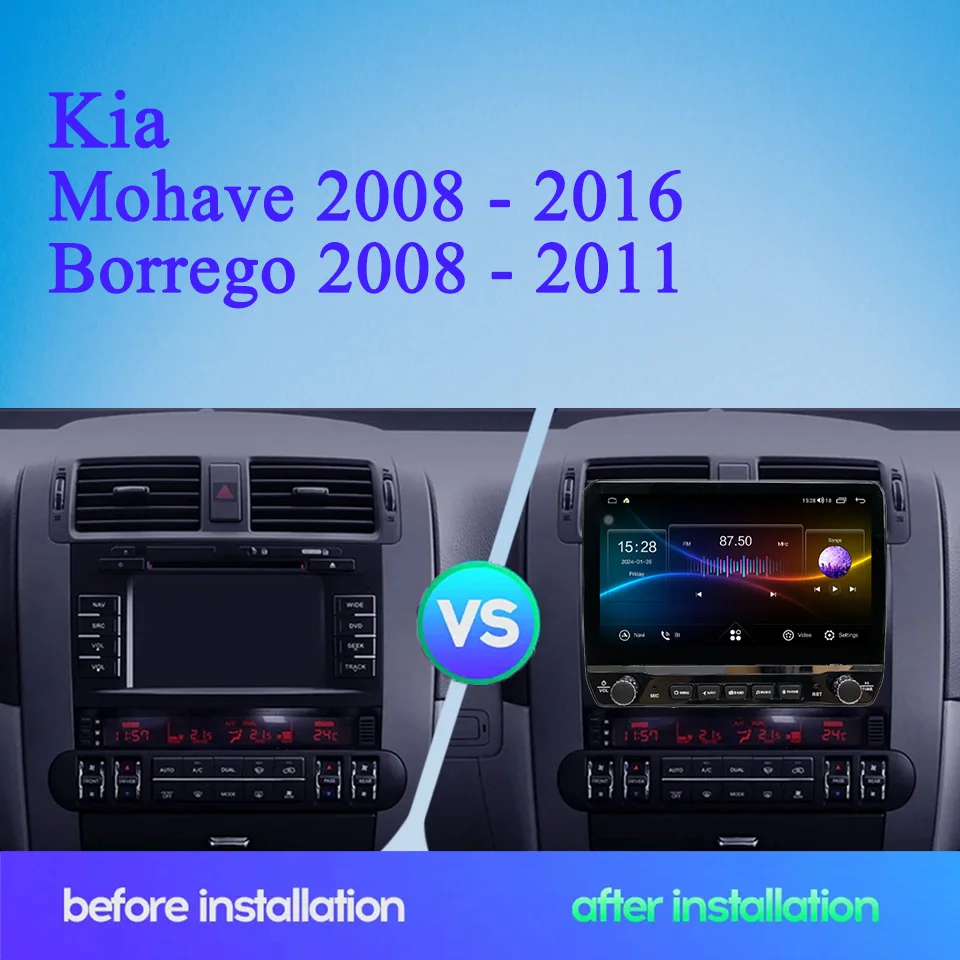 2Din Android14 Autoradio Multimedia PC Tablet For Kia Mohave Borrego 2008-2016 GPS DVD Video Music Player Car intelligent system