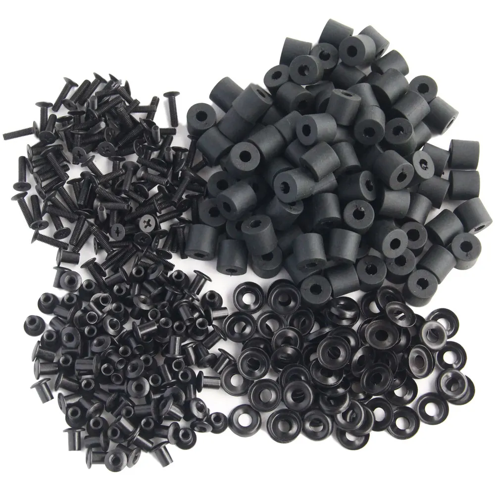 Long Post Flat Headed Chicago Screw Sets Bolt  Nut With Metal Countersunk And Thick Rubber Washer For DIY Kydex Holster