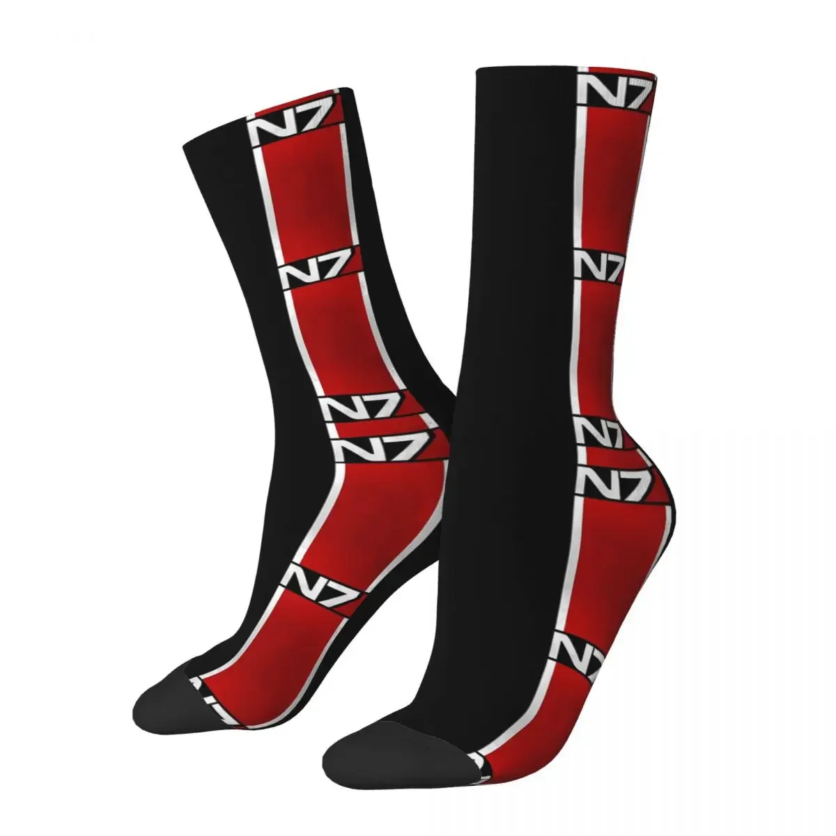 Mass Effect Vertical N7 Socks Harajuku Sweat Absorbing Stockings All Season Long Socks for Man's Woman's Birthday Present