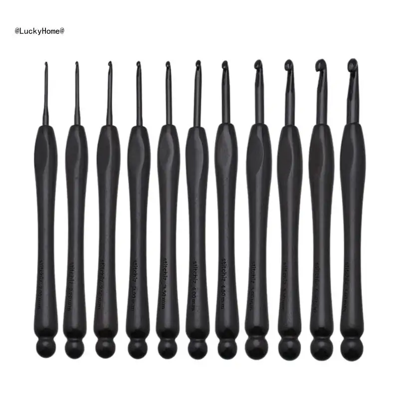 20x Crochet Hook Set 2.0-7.0mm Crochet Needle Practical Ergonomical Knitting Needle Crochet Accessories for Handicraft 11UA