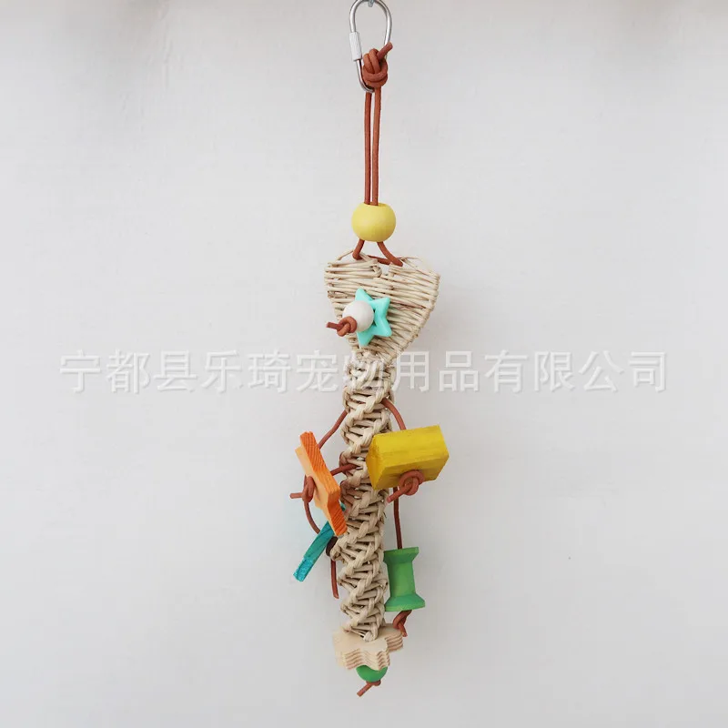 Natural Straw Parrot Toy Bird Perch Chewing Toy Parakeet Toy Bird Cage Accessories Jaulas Para Pájaros 앵무새 장난감 Jouets Oiseaux