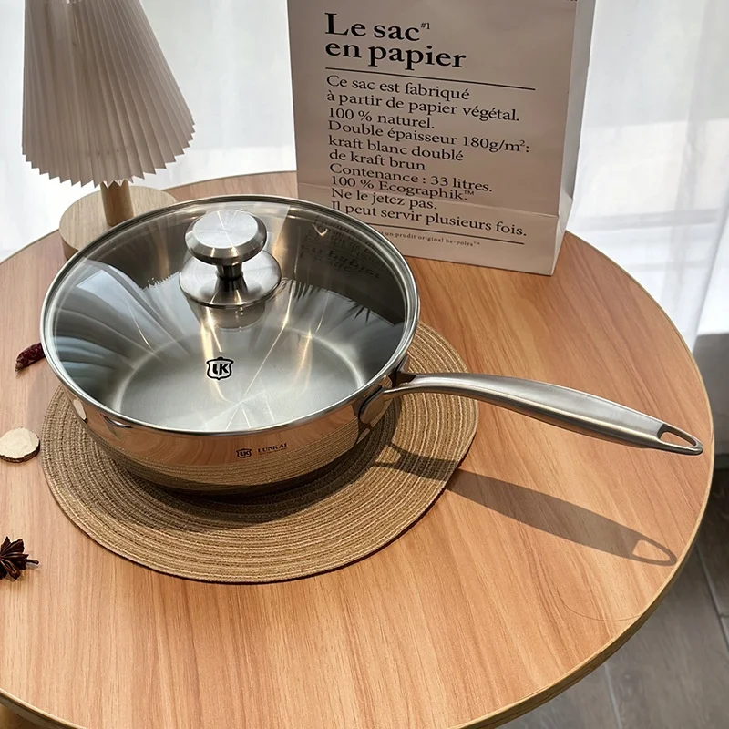 

Luxury Experience 36 Stainl Steel Non-sti Flat Bot Wok Small Stir-fry Pot Snow Peak Uncoated Cycling Gear