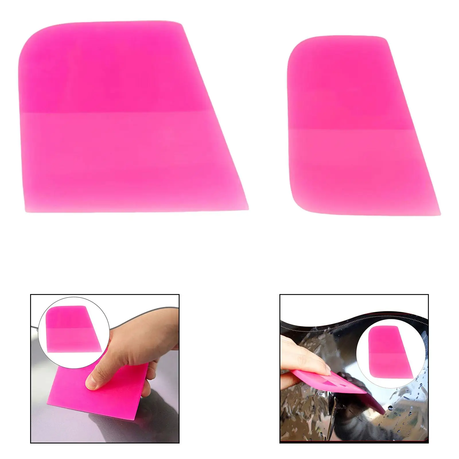 Anti Scratch Rubber Squeegee for Bubble Free PPF Installation Flexible Professional Multipurpose Ergonomic Grip Pink Scraper