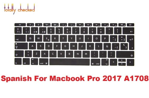 Imagen 1 del producto Funda para teclado español, piel de silicona para MacBook Pro de 13 pulgadas A1708, sin barra táctil), lanzamiento 2016 2017 2018