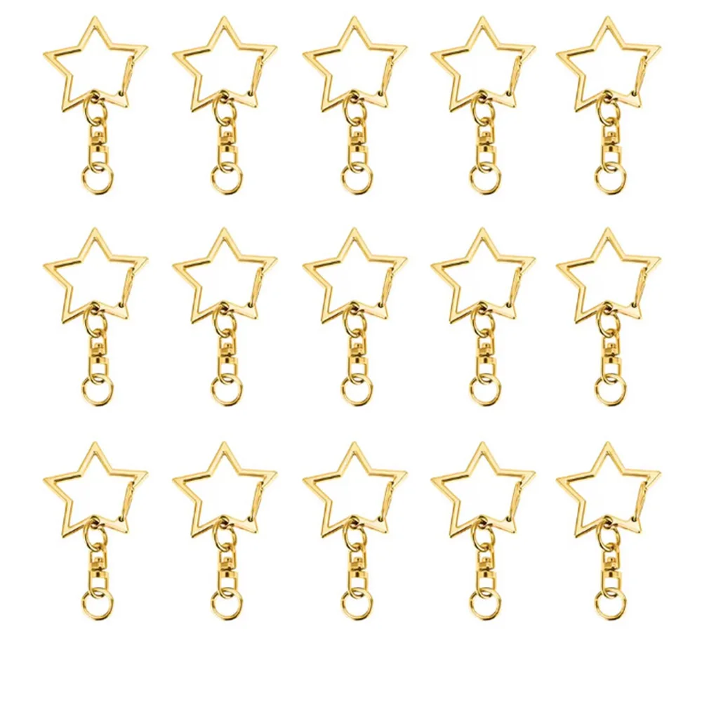 10/20/30 Sets Star Shaped Lobster Claw Clasp Snap Keychain Clip with Hanging Buckle Jump Ring for DIY Keychain Jewelry Making