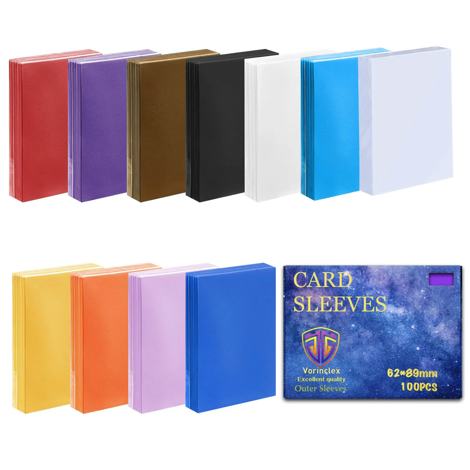 

100PCS Colorful Solid Matte Card Sleeves Standard and Japanese Size Card Protector for MTG/YGO/PTCG/TCG Game Cards