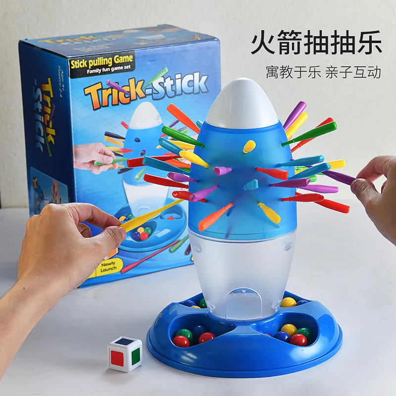 

Family Game for Kid and Adult Rocket Shape Kid Board Game Exciting Stick Pull Challenge Educational Novelty Multifunctional Toy