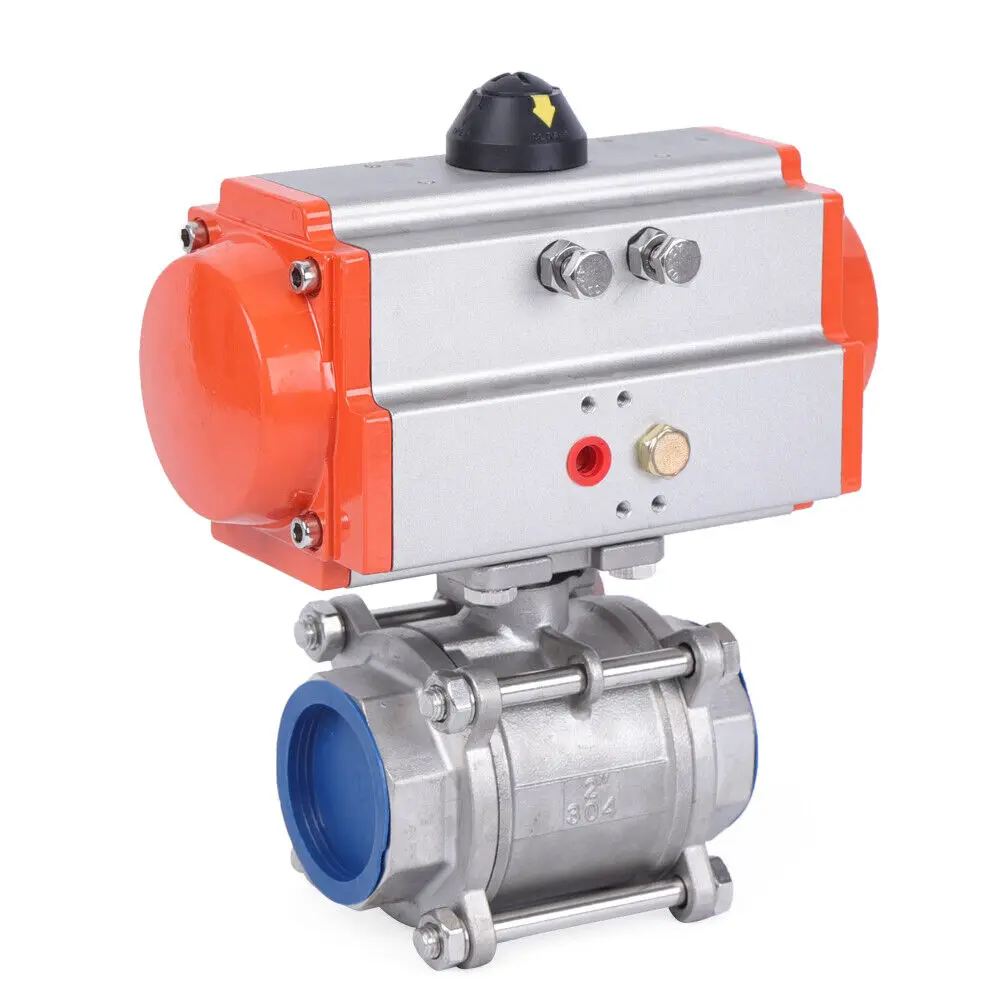 Pneumatic 2 Inch Air Actuated Stainless Ball Valve Single Acting Spring Return