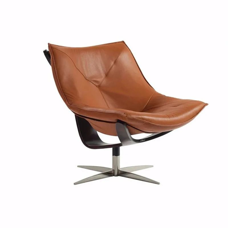 

Кожаный L-образный небольшой высококачественный одноместный диван-кресло, легкий роскошный вращающийся диван-кресло