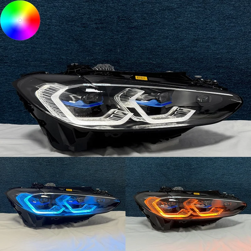 J ONE Auto Parts Drl Rgb Colour Control By Phone Headlight For BMW 4 Series M3 M4 G22 G23 G26 G82 G83 2020-2025 Car Headlight