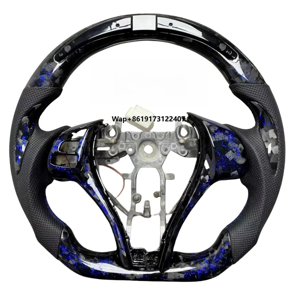 

Forged Carbon Fiber LED Leather Sports Steering Wheel with 4 Spokes and F1 Shape forTeana Duke X-Trail Modification