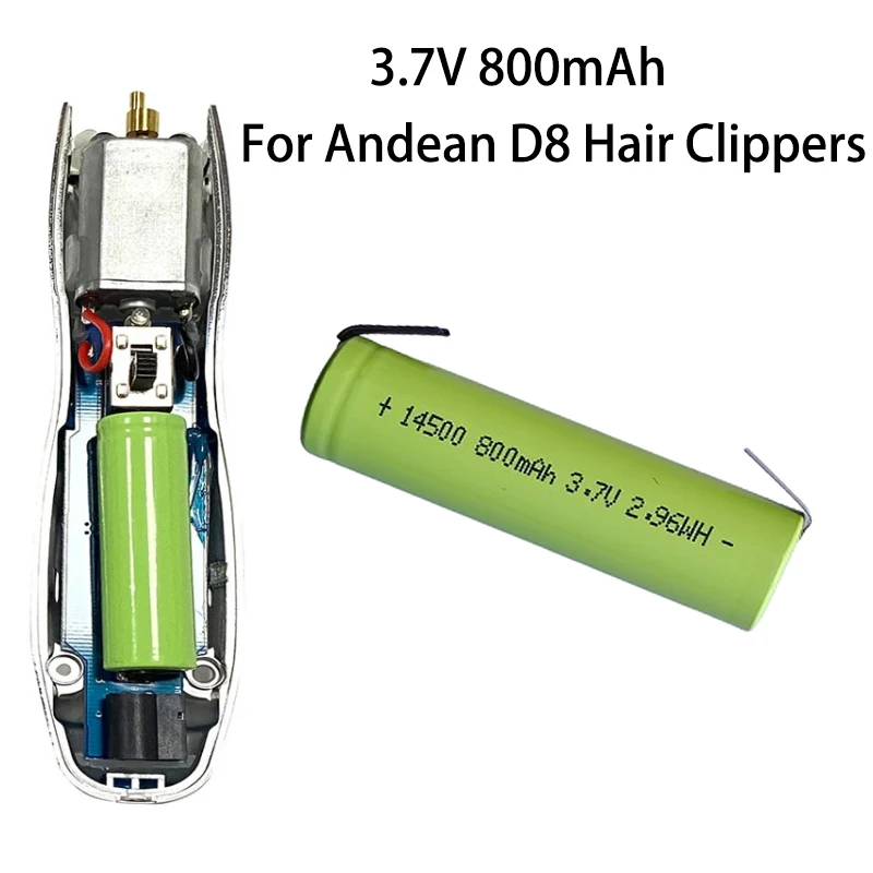 Batería de repuesto de 3,7 V para cortapelos andino D8, afeitadora inalámbrica Andis #17150 Profoil, lámina de titanio, litio, 800mAh