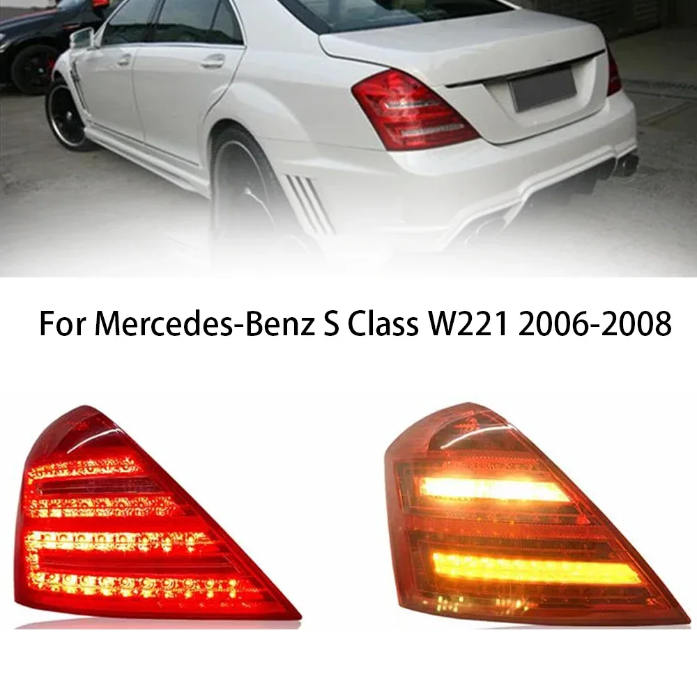 

Автомобильный светодиодный задний фонарь для Mercedes Benz S-Class W221 2006-2008, левый и правый светодиодный задний стоп-сигнал, указатель поворота, задний фонарь в сборе