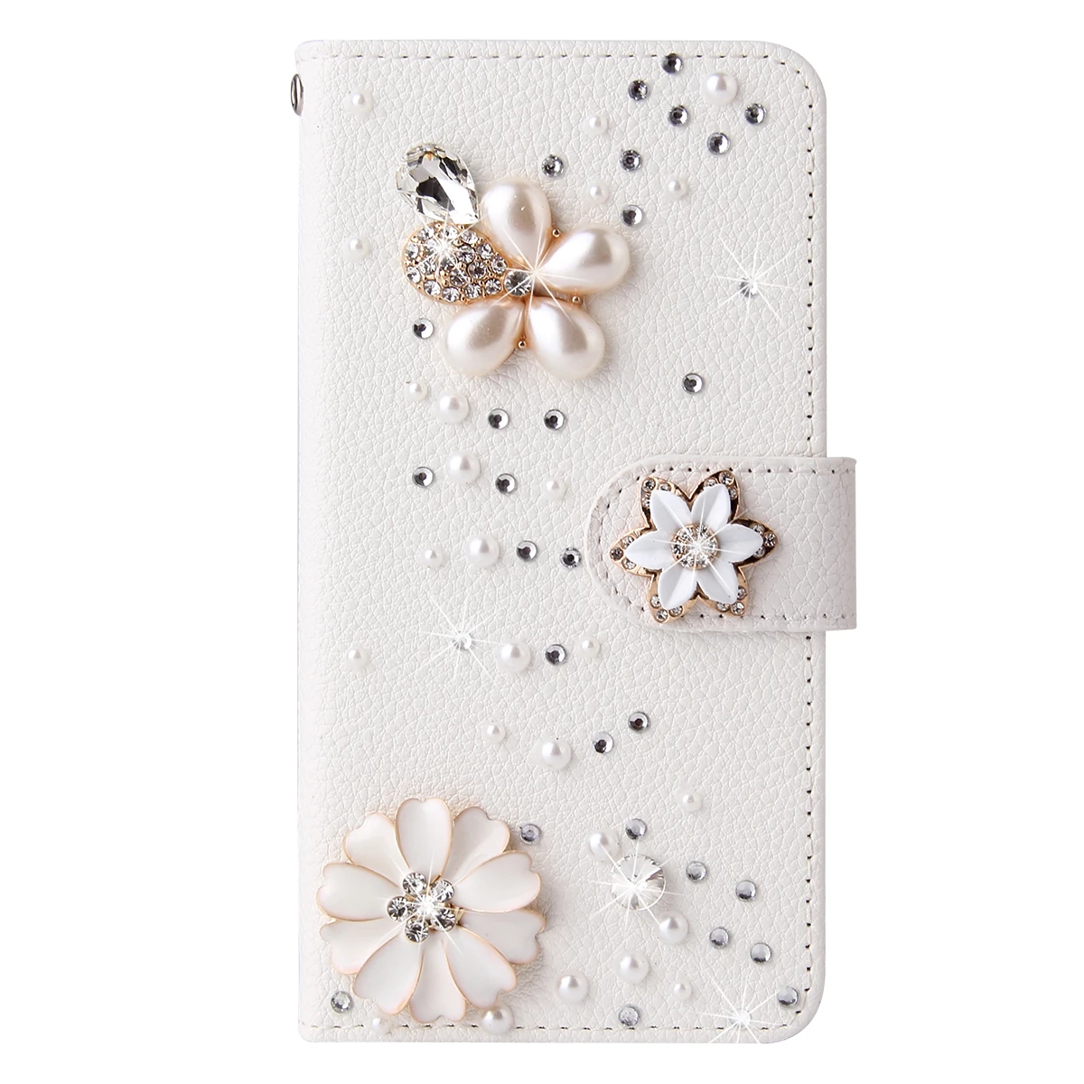 

Pearl Leather New for iPhone 15 Pro Max Protective Case Retro Wallet Flip Protection Case for iPhone 15 Plus