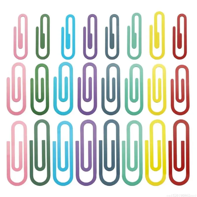 

D5BB Size Colorful Clips Premium Flattened Metal Construction 8PCS Set for Office Organization