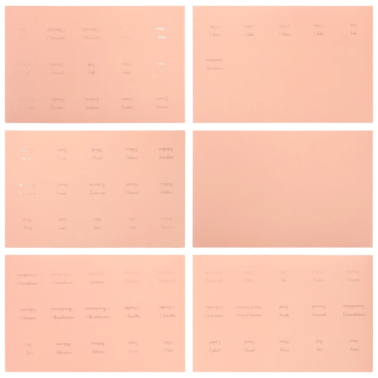 

6 Sheets Bible Index Tags Tabs Book Small for Women Accessories Water Proof Paper Study Supplies