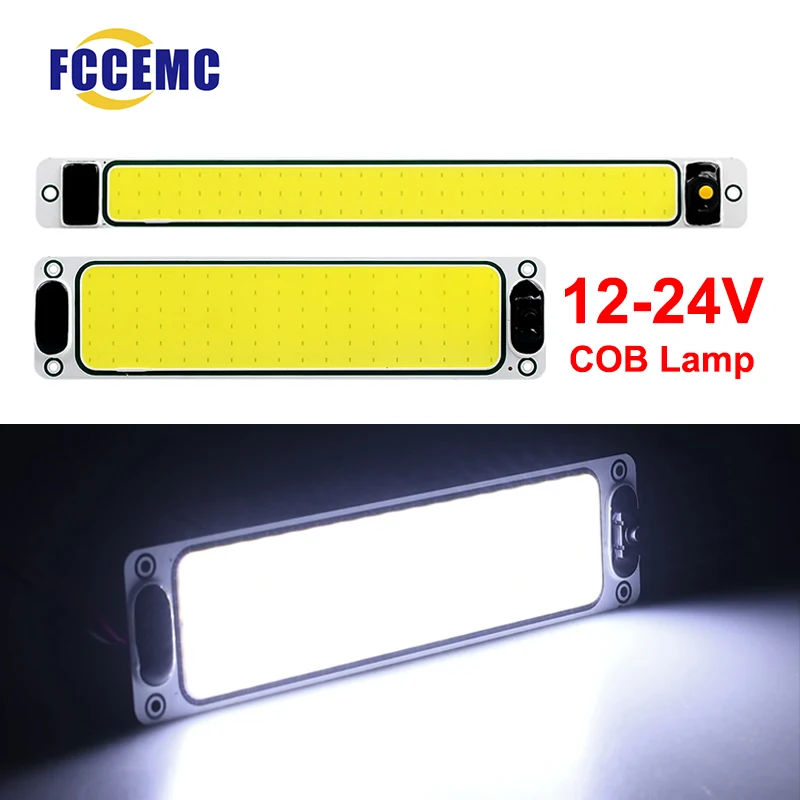 LED 12V-24V COB Lamp Universal Car Interior Reading Light Truck Compartment Work Light Auto Decoration Lamps With Button Switch