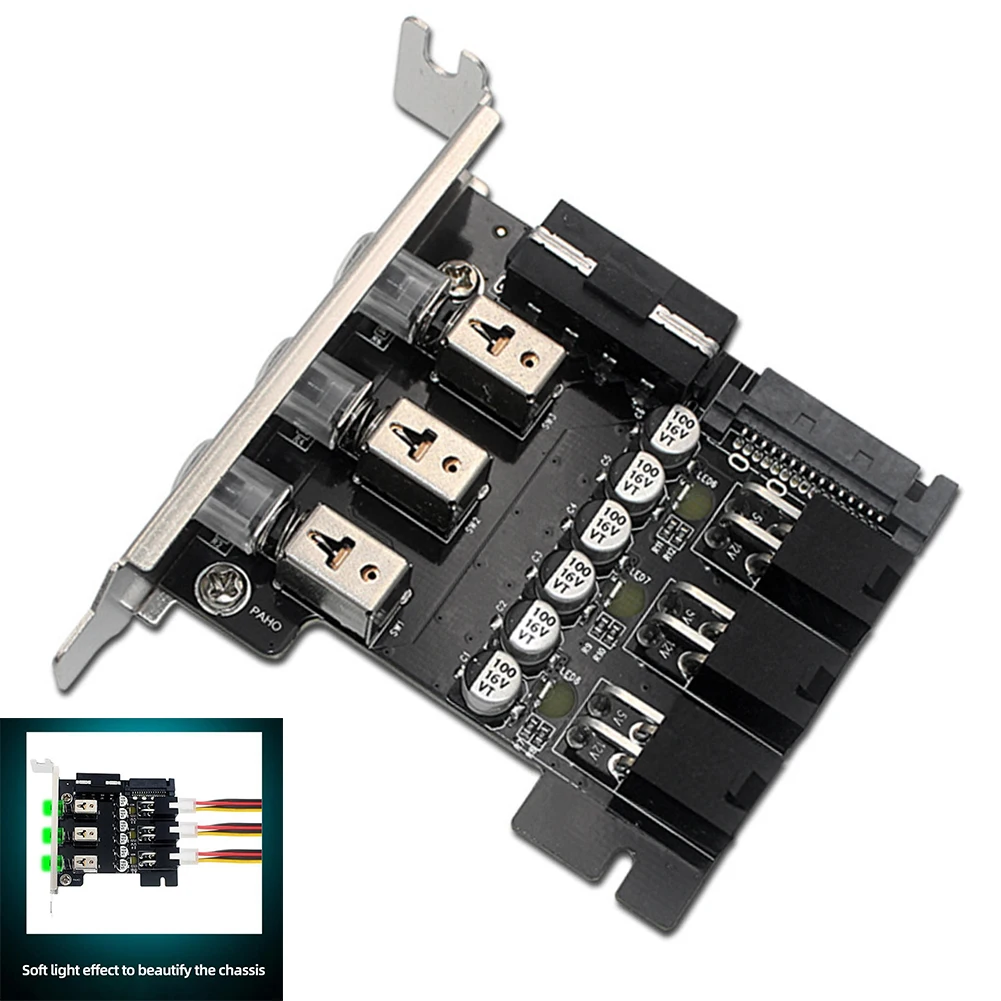 

HDD Power Switch Accessory LED Backlit Numbered Power Expansion Card Control Switch PCIE Intelligent Control Management System