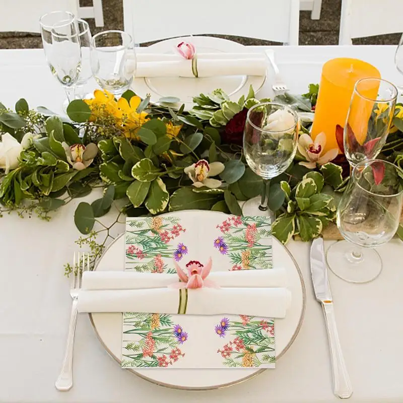 Tovaglioli per feste di fiori Decorazioni per la tavola di carta per la cena 20 fogli di fazzoletti decorativi Accessori per tea party per la casa resistenti allo sbiadimento