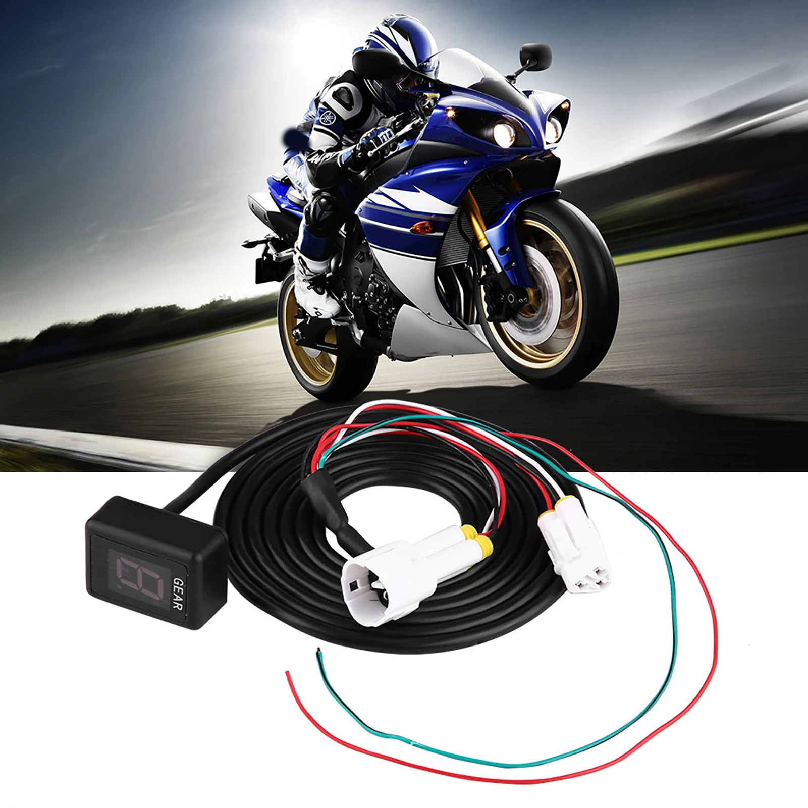 6 Speed Gear Indicator Gear Indicator Motorcycle ECU Plug Mount 6 Speed Digital Gear Indicator Display for FZ‑16 FZ S FZ400