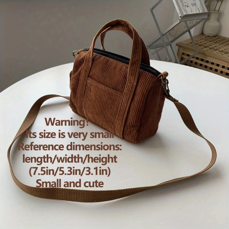 Piccola Mini borsa in velluto a coste borse e borsetta per ragazze simpatico regalo Shopper con portafoglio con cerniera borse a tracolla per donna