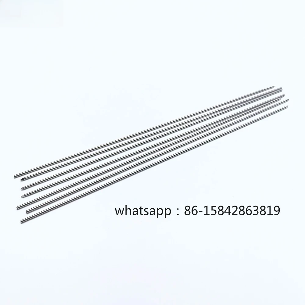10pcs Threaded K-wire, End Thread, Intramedullary Pin, Veterinaria Orthopedic Instruments, Veterinary Hand Tools, Pet Products