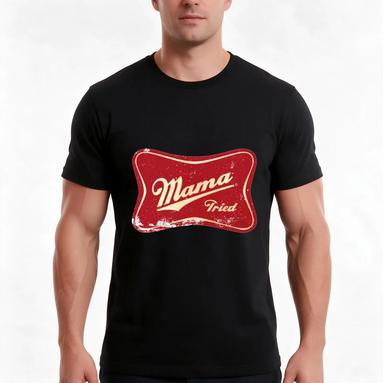 Mama Tried T-Shirt, Summer Casual Cotton Tee, Oversized Streetwear Tops, Vintage Graphic Print, Loose Fit Short Sleeve