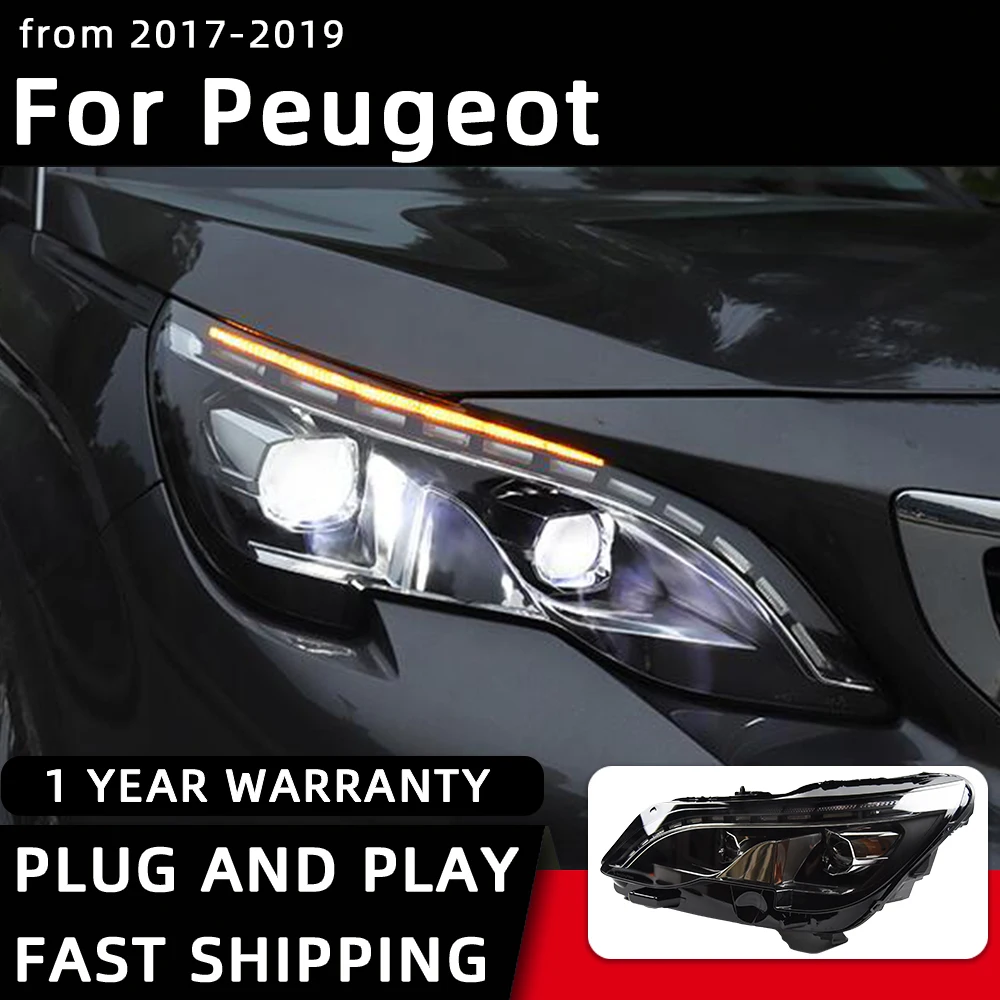 Car Styling Headlights for Peugeot 4008 5008 LED Headlight 2017-2019 Head Lamp DRL Signal Projector Lens Automotive Accessories