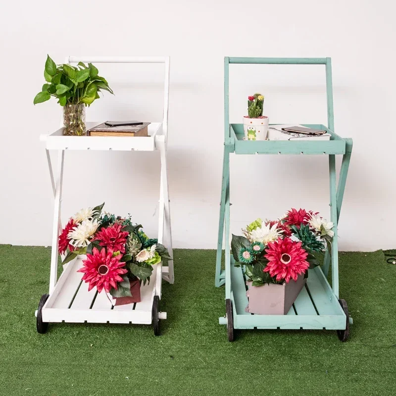 

Креативная деревянная подставка для цветов в деревенском стиле, тележка-цветочница для дома, цветочного магазина, магазина одежды, кофейни, деревянный декоративный элемент. Хит продаж.