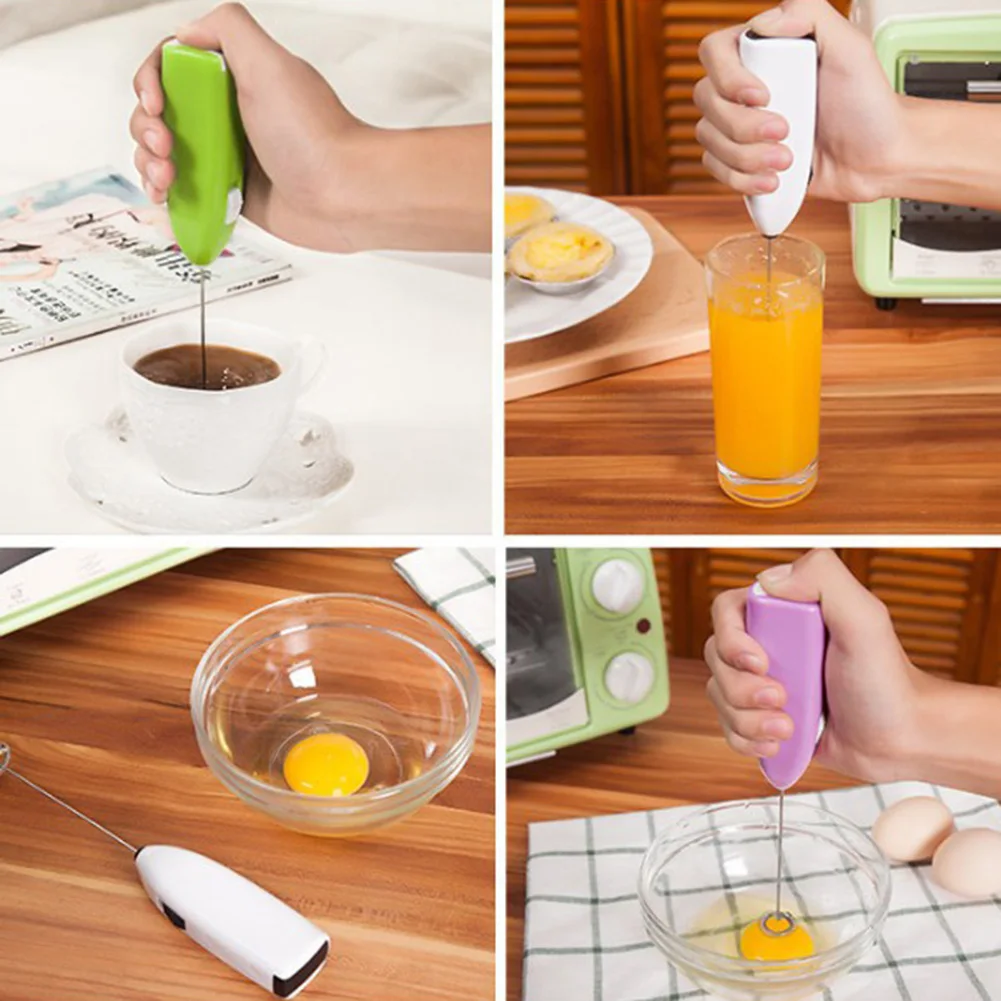 1pcs Electric Rotary Egg Beater Handheld Rotary Egg Whisk Blender Easy Whisk Egg Mixer Stirrer Milk Coffee Frother Cooking Tool